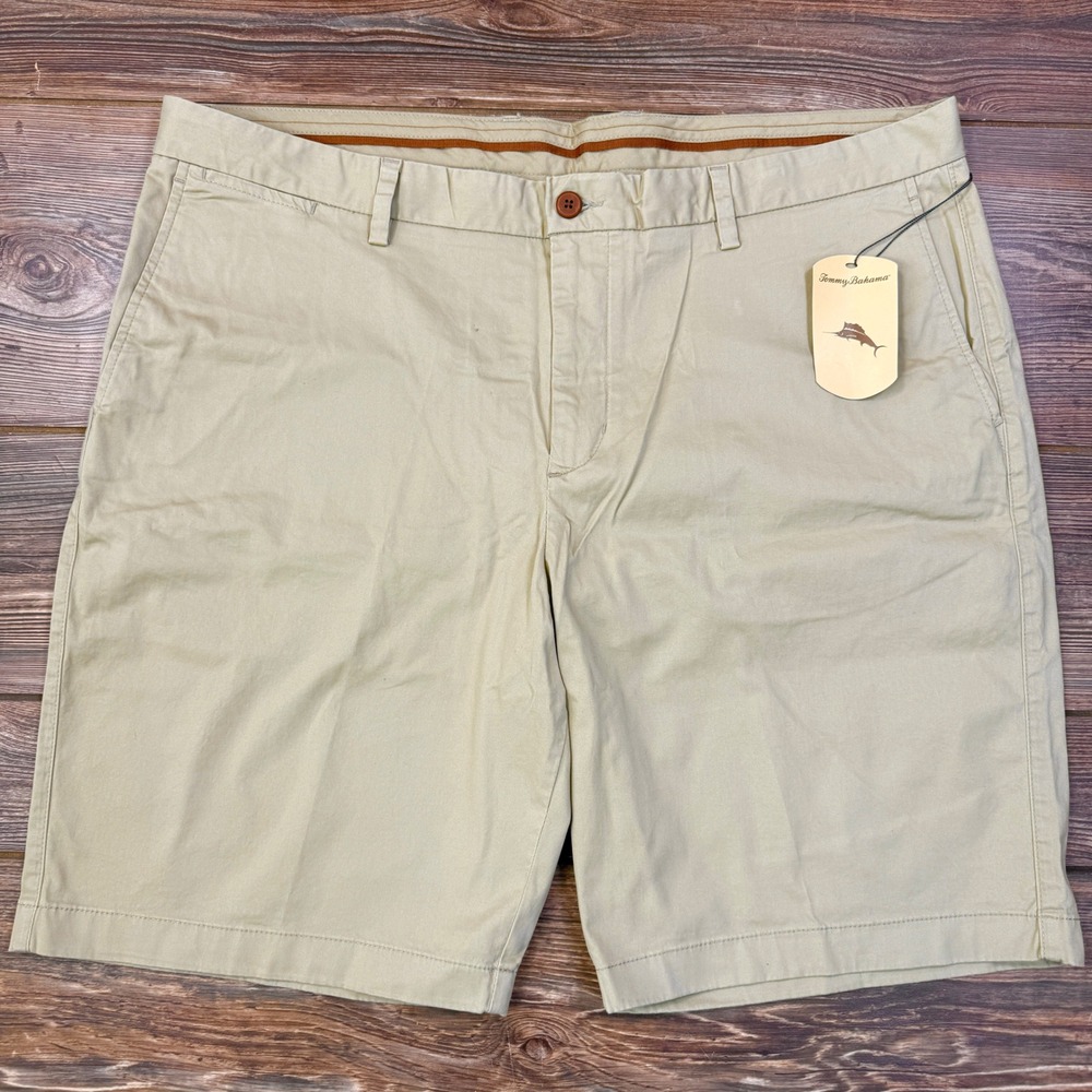 Tommy Bahama Mens Size 42 Boracay Shorts Khaki Cotton Stretch Chino NWT NEW